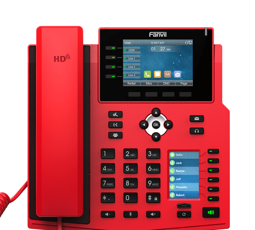 X5U-R специальный IP телефон красного цвета
